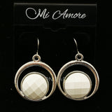 Mi Amore Dangle-Earrings Silver-Tone/White