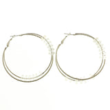 Mi Amore Hoop-Earrings Silver-Tone/Clear