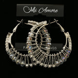 Mi Amore Hoop-Earrings Silver-Tone/Clear