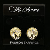 Mi Amore Crown Clear Acrylic Gem Post-Earrings Gold-Tone & Clear