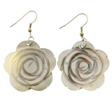 Mi Amore Flower Dangle-Earrings Silver-Tone/White