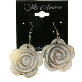 Mi Amore Flower Dangle-Earrings Silver-Tone/White
