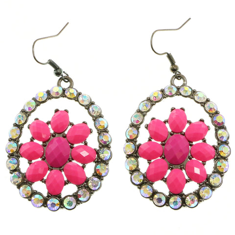 Mi Amore Dangle-Earrings Dark-Silver/Pink