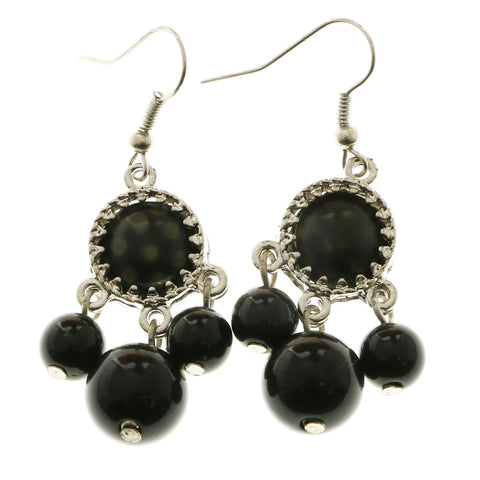 Mi Amore Dangle-Earrings Silver-Tone/Black