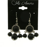 Mi Amore Dangle-Earrings Silver-Tone/Black