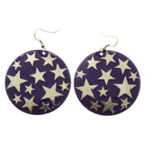 Mi Amore Star Dangle-Earrings Silver-Tone/Purple