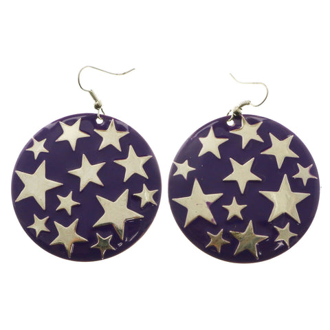 Mi Amore Star Dangle-Earrings Silver-Tone/Purple