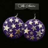 Mi Amore Star Dangle-Earrings Silver-Tone/Purple