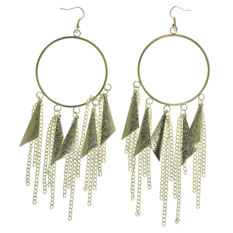 Gold-Tone Metal Hoop-Earrings