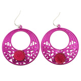 Mi Amore Dangle-Earrings Silver-Tone/Pink