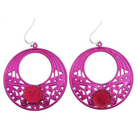 Mi Amore Dangle-Earrings Silver-Tone/Pink