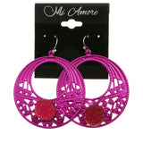 Mi Amore Dangle-Earrings Silver-Tone/Pink