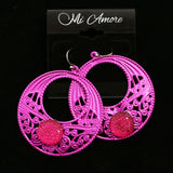 Mi Amore Dangle-Earrings Silver-Tone/Pink