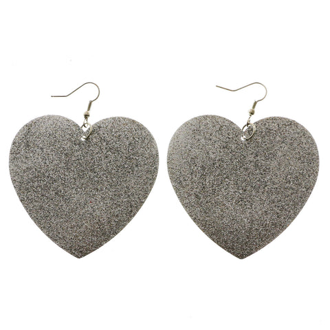 Mi Amore Heart Dangle-Earrings Silver-Tone