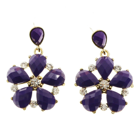 Mi Amore Dangle-Earrings Gold-Tone/Purple