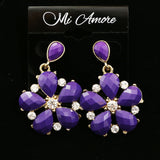 Mi Amore Dangle-Earrings Gold-Tone/Purple