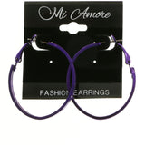 Mi Amore Hoop-Earrings Silver-Tone/Purple