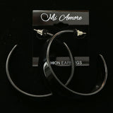 Mi Amore Hoop-Earrings Silver-Tone/Black