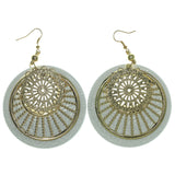 Gold-Tone & White Metal Dangle-Earrings