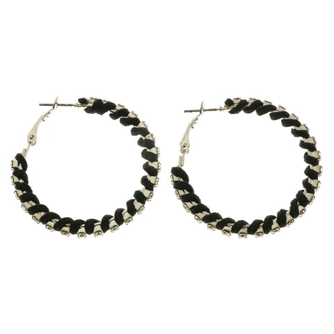 Mi Amore Hoop-Earrings Silver-Tone/Black