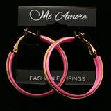 Mi Amore Hoop-Earrings Gold-Tone/Pink