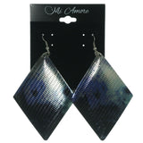 Silver-Tone & Purple Metal Dangle-Earrings