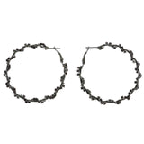 Mi Amore Pink Crystal Accents Hoop-Earrings Silver-Tone
