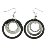 Mi Amore Crystal Accent Dangle-Earrings Silver-Tone/Black