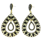 Mi Amore Crystal Accent Dangle-Earrings Gold-Tone/Multicolor