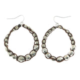Mi Amore Dangle-Earrings Silver-Tone/Brown