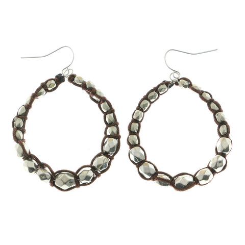 Mi Amore Dangle-Earrings Silver-Tone/Brown