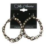 Mi Amore Dangle-Earrings Silver-Tone/Brown