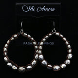 Mi Amore Dangle-Earrings Silver-Tone/Brown