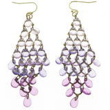 Mi Amore Drop-Dangle-Earrings Purple/Gold-Tone
