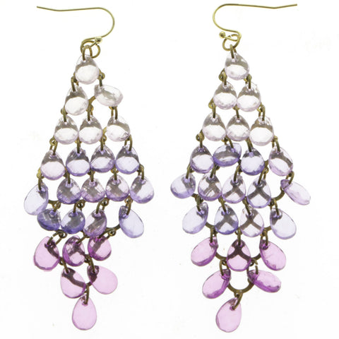 Mi Amore Drop-Dangle-Earrings Purple/Gold-Tone