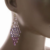 Mi Amore Drop-Dangle-Earrings Purple/Gold-Tone