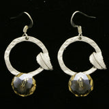Mi Amore Leaf Drop-Dangle-Earrings Silver-Tone/Yellow