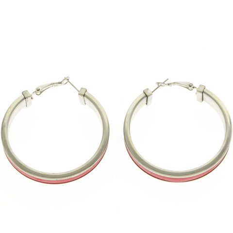 Mi Amore Hoop-Earrings Silver-Tone/Red
