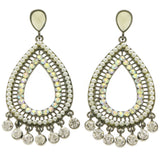 Mi Amore Drop-Dangle-Earrings Silver-Tone/White