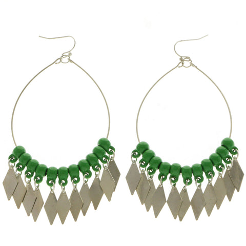 Mi Amore Dangle-Earrings Silver-Tone/Green
