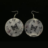 Mi Amore Butterfly Dangle-Earrings White/Silver-Tone