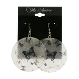 Mi Amore Butterfly Dangle-Earrings White/Silver-Tone