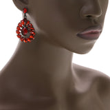 Mi Amore Dangle-Earrings Red/Dark-Silver