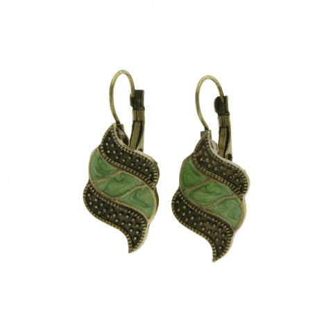 Mi Amore Dangle-Earrings Bronze-Tone/Green