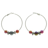 Mi Amore Hoop-Earrings Silver-Tone/Red