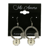 Mi Amore Leaf Drop-Dangle-Earrings Silver-Tone/Yellow