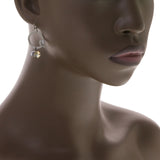 Mi Amore Leaf Drop-Dangle-Earrings Silver-Tone/Yellow
