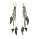 Mi Amore Arrow Wing Tassel-Earrings Gold-Tone & Blue