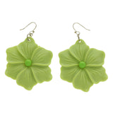 Mi Amore Flower Dangle-Earrings Green/Silver-Tone