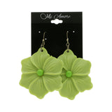 Mi Amore Flower Dangle-Earrings Green/Silver-Tone